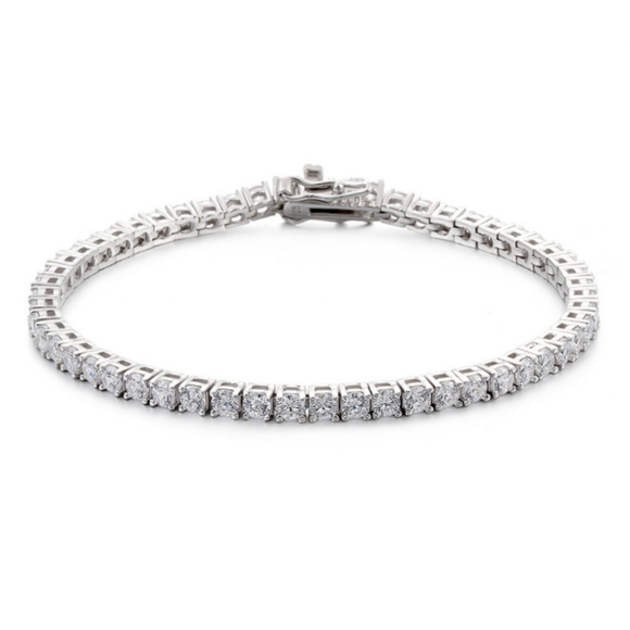 Sterling silver diamond tennis bracelet - Picture 5 of 7